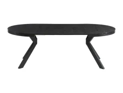Uitschuifbare Eettafel 4 Tot 8 Personen Mdf En Staal Zwart Komoni