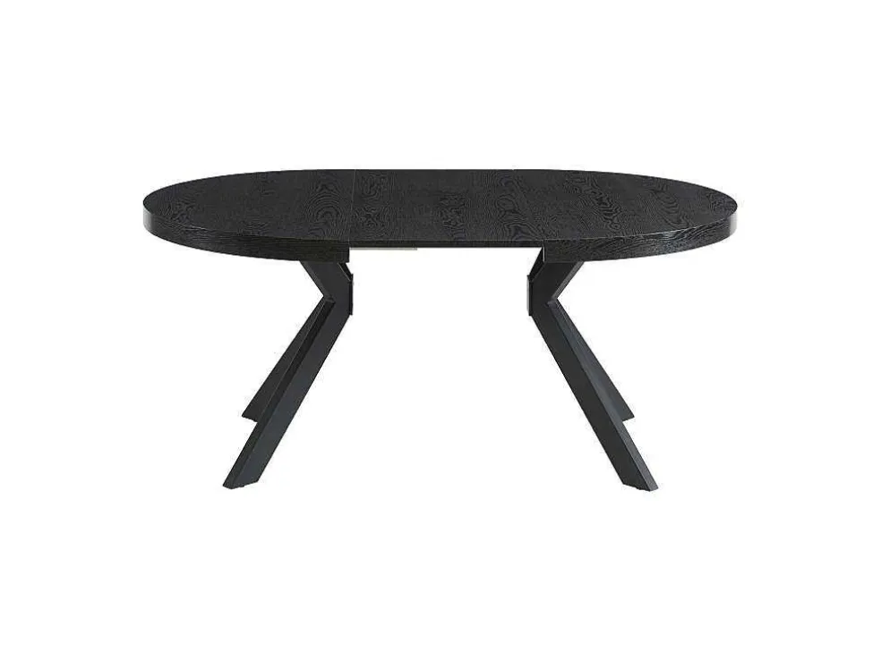 Uitschuifbare Eettafel 4 Tot 8 Personen Mdf En Staal Zwart Komoni