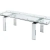 Uitschuifbare Eettafel Lubana - Gehard Glas En Metaal - 8 Tot 10 Personen