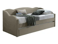 Uitschuifbare Slaapbank 2 X 90 X 190 Cm - Velours - Beige + Matras - Lenvia