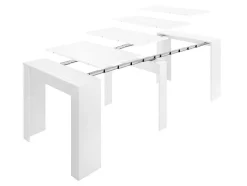 Uittrekbare Sidetabletafel Onega - 10 Personen - 4 Verlengstukken - Kleur: Wit