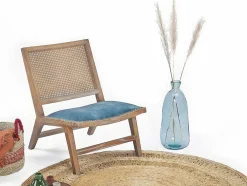Vaas Dame-Jeanne Van Gerecycleerd Glas Pyrite H. 51 Cm - Transparant Blauw