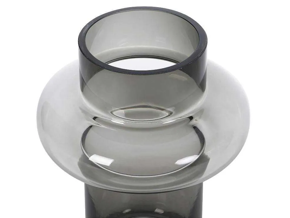 Vaas Van Getint Glas - D16,5 X H25 Cm - Glas - Gerookt Grijs - Valoit