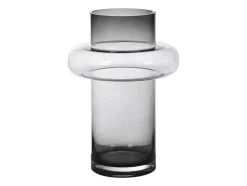 Vaas Van Getint Glas - D20,5 X H30 Cm - Glas - Gerookt Grijs - Valoit