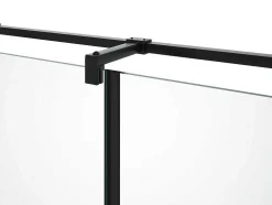 Vast Douchescherm Met Matzwarte Taatsdeur In Industriele Stijl - 80 X 100 X 190 Cm - Princeton