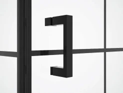 Vast Douchescherm Met Matzwarte Taatsdeur - 80 X 80 X 190 Cm - Caparica