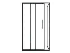 Vast Douchescherm Met Schuifdeur Met Industriele Stijl - Mat Zwart - 120 X 80 X 195 Cm - Toroni