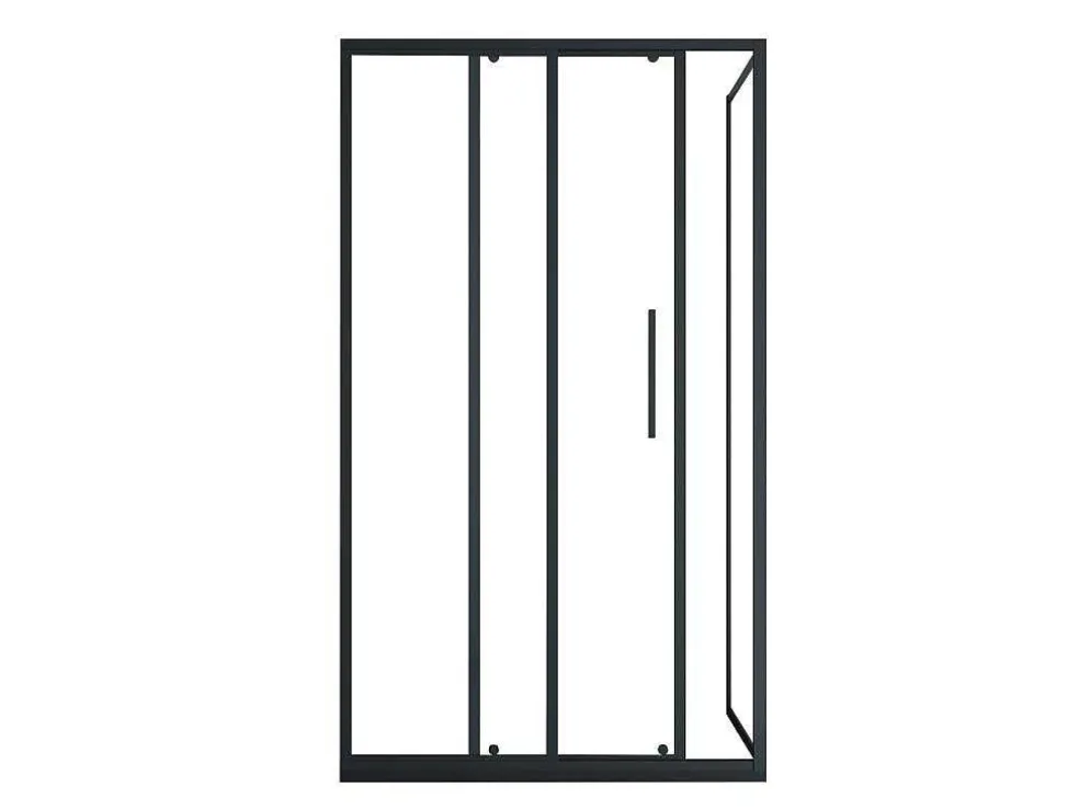 Vast Douchescherm Met Schuifdeur Met Industriele Stijl - Mat Zwart - 120 X 80 X 195 Cm - Toroni