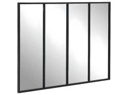 Vensterspiegel Industriele Stijl Dudley - Ijzer - 4 Delen - H120 X B90 Cm