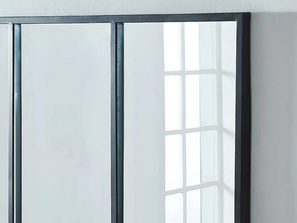 Vensterspiegel Industriele Stijl Dudley - Ijzer - 4 Delen - H120 X B90 Cm