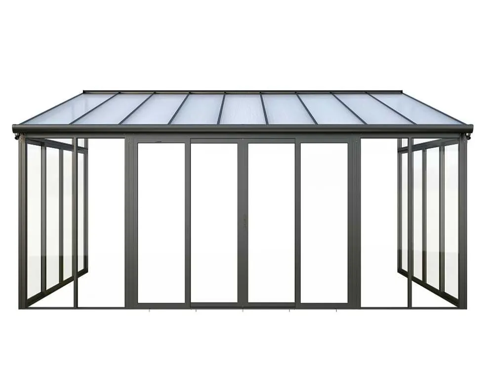 Veranda Van Aluminium En Polycarbonaat Met Uv-Bescherming - 15,8 M - Antraciet - Mathilda
