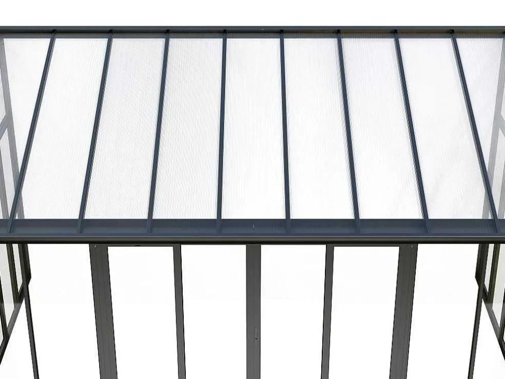 Veranda Van Aluminium En Polycarbonaat Met Uv-Bescherming - 15,8 M - Antraciet - Mathilda