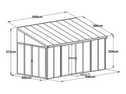 Veranda Van Aluminium En Polycarbonaat Met Uv-Bescherming - 15,8 M - Antraciet - Mathilda