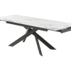 Verlengbare Eettafel 6 Tot 10 Plaatsen Van Keramiek En Metaal - Wit Marmereffect En Antraciet - Corema Van Pascal Morabito