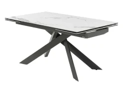 Verlengbare Eettafel 6 Tot 10 Plaatsen Van Keramiek En Metaal - Wit Marmereffect En Antraciet - Corema Van Pascal Morabito