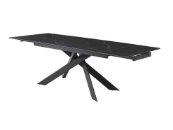 Verlengbare Eettafel 6 Tot 10 Plaatsen Van Keramiek En Metaal - Wit Marmereffect En Antraciet - Corema Van Pascal Morabito