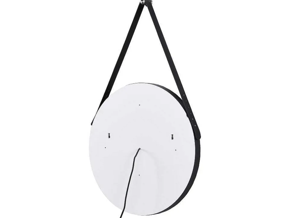 Verlichte Badkamerspiegel Met Antibewaseming En Zwart Kader Met Een Haak - 60 X 60 Cm Borja