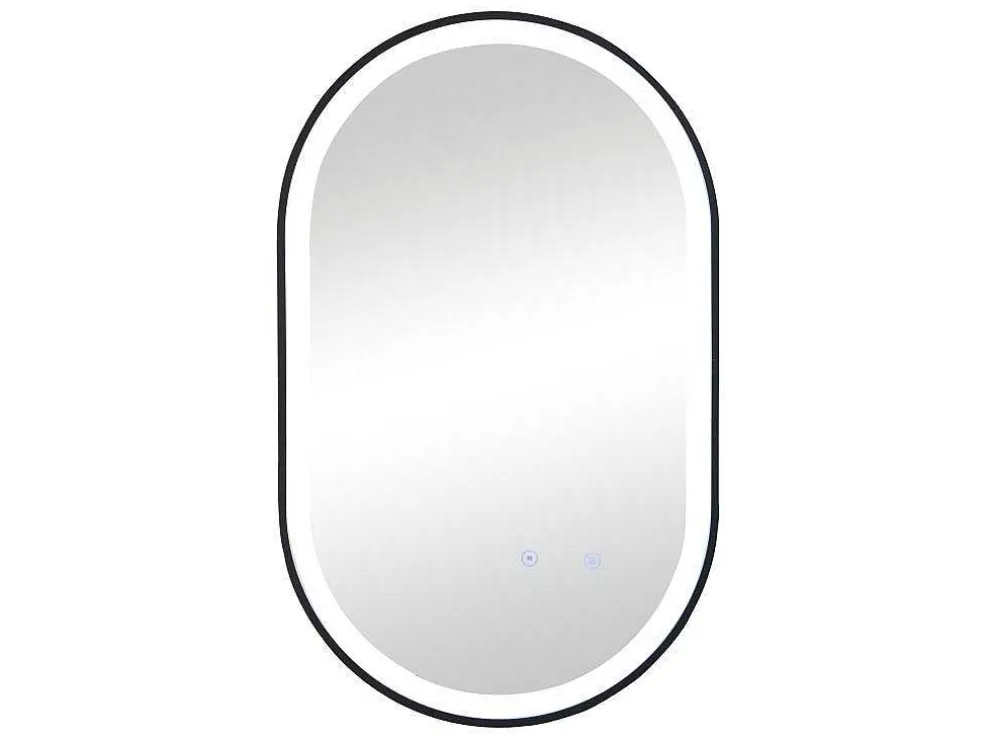 Verlichte Ovale Badkamerspiegel Met Antibewaseming En Zwart Kader - 50 X 80 Cm Alarico