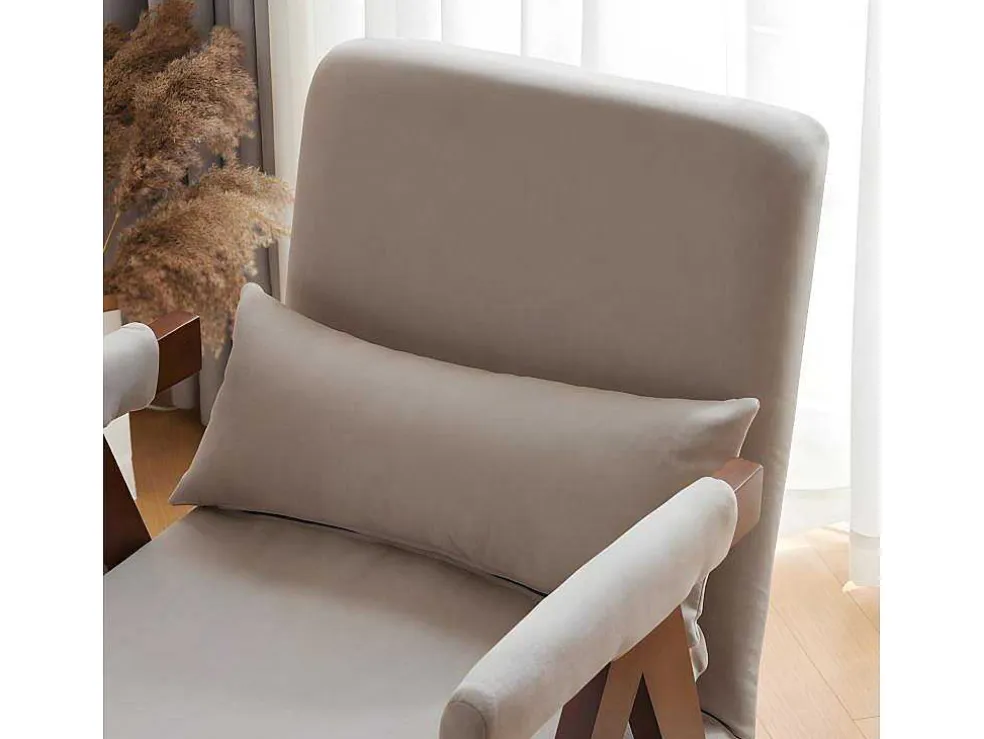 Verstelbare Converteerbare Gewatteerde Fauteuil Van Katoenen Stof - Beige