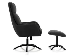 Verstelbare Fauteuil Van Linnen Met Voetensteun Arbori - Donkergrijs