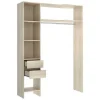 Verstelbare Kledingkast Gontran - L164 / 214 Cm - Eiken En Grijs