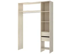 Verstelbare Kledingkast Gontran - L164 / 214 Cm - Eiken En Grijs