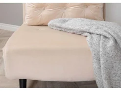 Vicky Slaapbank ,Fauteuil Velours Beige.