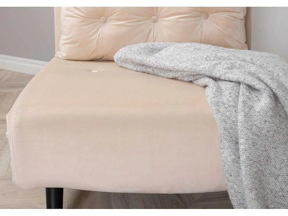 Vicky Slaapbank ,Fauteuil Velours Beige.