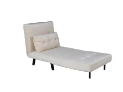 Vicky Slaapbank ,Fauteuil Velours Beige.