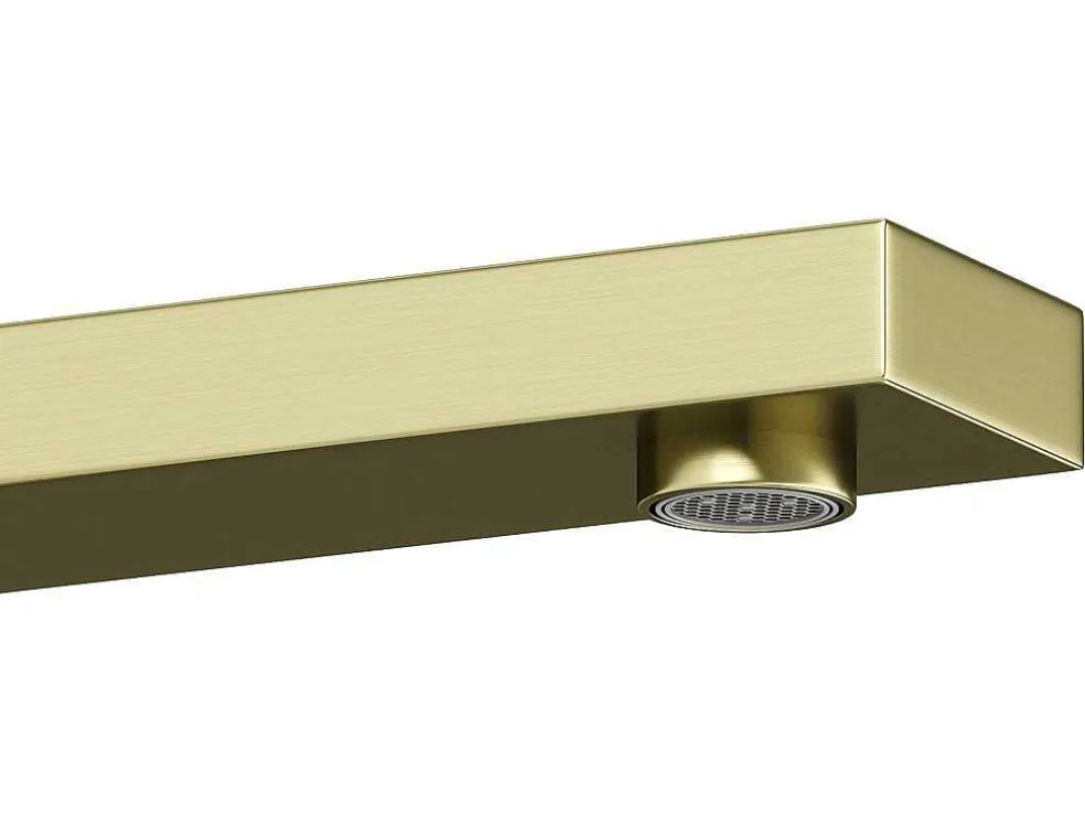 Vierkante Mechanische Mengkraan - H15,7 Cm - Goud Met Satijnglans - Vipava