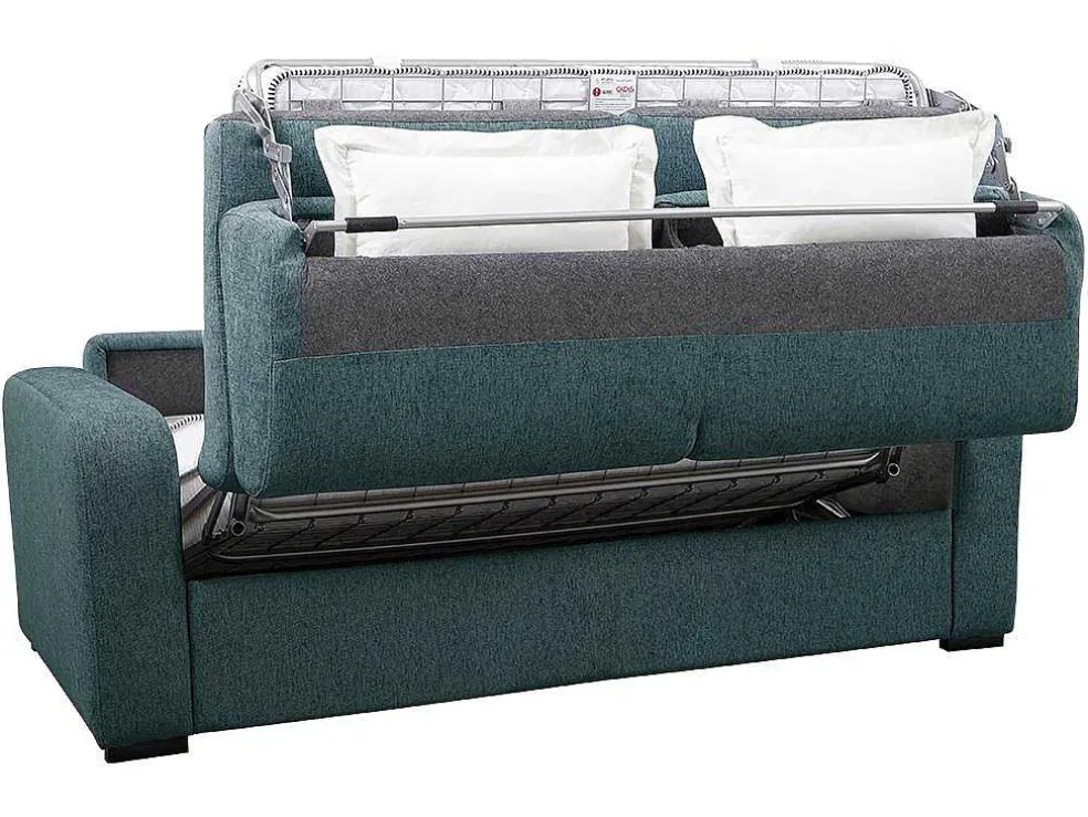 Vierzits Express Slaapbank - Stof - Blauw - Matras 14 Cm - Bevis