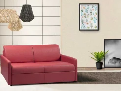 Vierzits Express-Bedbank Van Kunstleer Calife - Grijs - Slaapafmeting 160 Cm