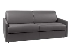 Vierzits Express-Bedbank Van Kunstleer Calife - Grijs - Slaapafmeting 160 Cm