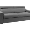 Vierzits Slaapbank Van Stof Vizir - Grijs - Slaapafm. 160 Cm - Matras 22 Cm Van Met Vormgeheugen