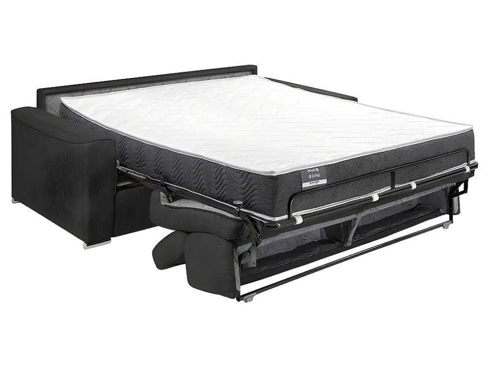 Vierzits Slaapbank Van Stof Vizir - Grijs - Slaapafm. 160 Cm - Matras 22 Cm Van Met Vormgeheugen