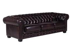 Vierzitsbank Chesterfield Brenton 100% Buffelleer - Bruin Tinten
