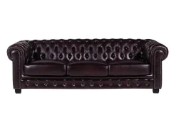 Vierzitsbank Chesterfield Brenton 100% Buffelleer - Bruin Tinten