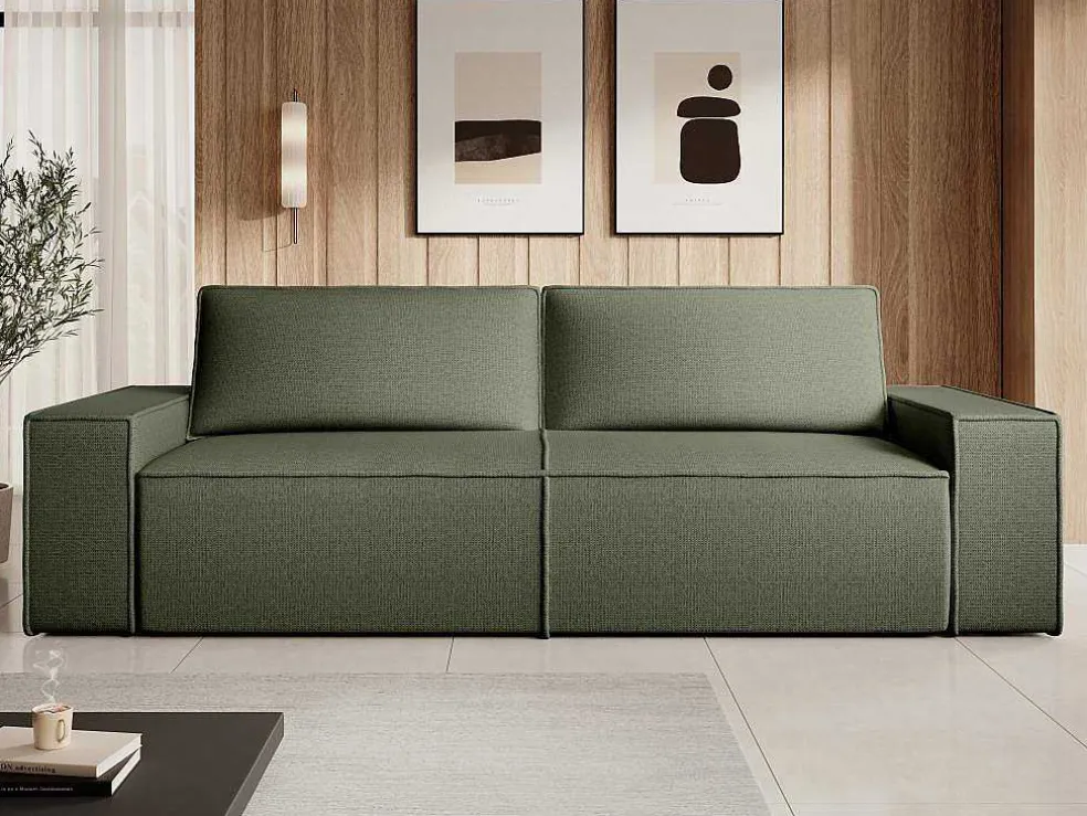Vierzitsslaapbank Van Groen Velours Met Textuur Amelia