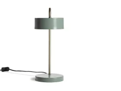 Vintage Staande Lamp Otilie - Metaal - 24 X 16 X 40 Cm - Olijfgroen En Goudkleurig