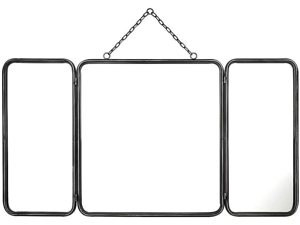 Vintage-Spiegel In 3 Delen Ceronne - B60 X H112 Cm - Metaalgrijs