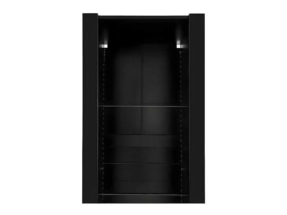 Vitrine L 166Cm Met Led - 3 Glazen Planken - Zwart