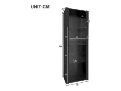 Vitrine L 166Cm Met Led - 3 Glazen Planken - Zwart