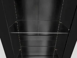 Vitrine L 166Cm Met Led - 3 Glazen Planken - Zwart