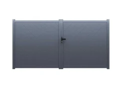 Vleugelpoort - Vol Aluminium - L350 X H160 Cm - Antraciet - Zerano