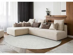 Vloerkleed Casablanca Plus Rond Creme Eenkleurig, Lus Cercle 80 Cm