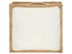 Vloerkussen Van Katoen En Jute - 45 X 45 Cm - Wit En Naturel - Peruvia