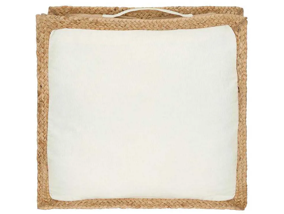Vloerkussen Van Katoen En Jute - 45 X 45 Cm - Wit En Naturel - Peruvia
