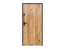 Voordeur Van Vol Staal H207 X L100 Cm Eikeneffect - Duwt Rechts Open - Agueda