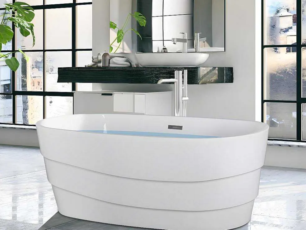 Vrijstaand Designbad - 200 L - 150 X 72 X 58 Cm - Wit - Dominika