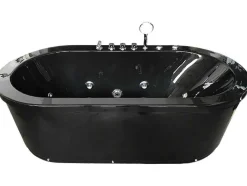 Vrijstaand Ovaal Zwart Whirlpoolbad 185 X 95 Cm 10 Jets Berry